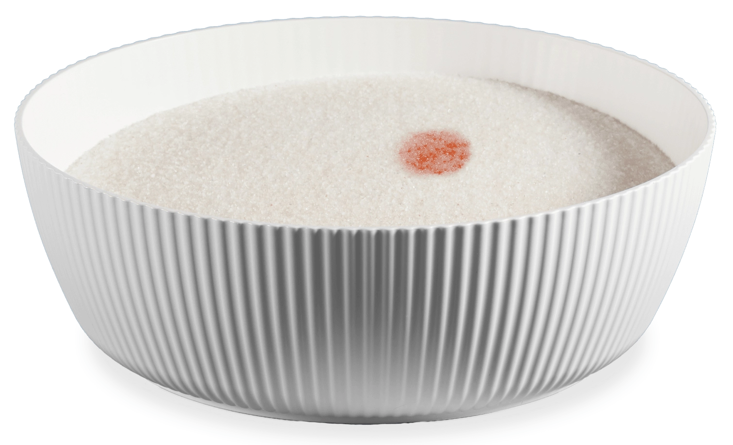 PrettyLitter bowl showing color-changing crystals